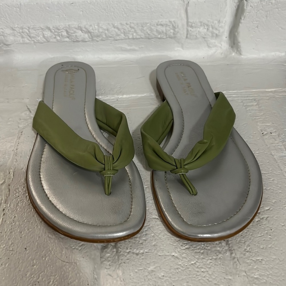 Sage green Mila Paola thong sandals flip flops